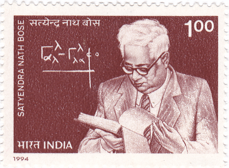 Indian postal stamp commemorating Satyendra Nath Bose, 1994