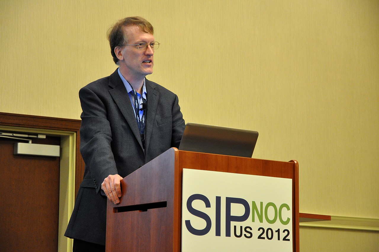 Henning Schulzrinne speaking at SIPNOC 2012 as FCC Chief Technology Officer