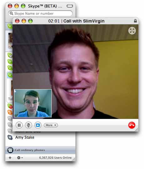 A video call in progress — powered by SIP signalling and RTP media